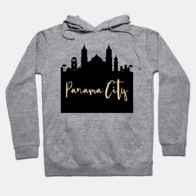 PANAMA CITY PANAMA DESIGNER SILHOUETTE SKYLINE ART Hoodie by deificusArt